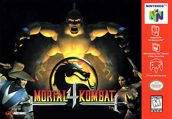 Front cover for Mortal Kombat 4 on the Nintendo 64.