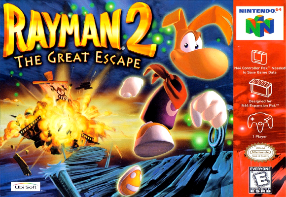 Front cover for Rayman 2: The Great Escape on the Nintendo 64.