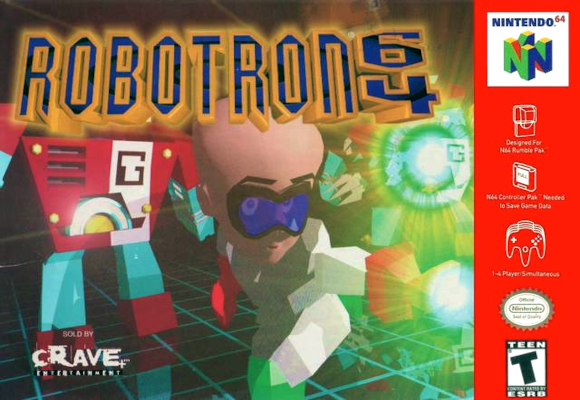 Front cover for Robotron 64 on the Nintendo 64.