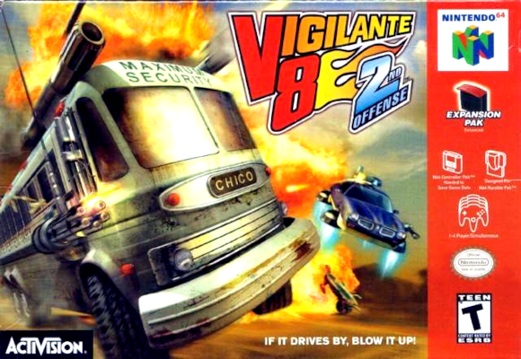 Front cover for Vigilante 8: Second Offense on the Nintendo 64.