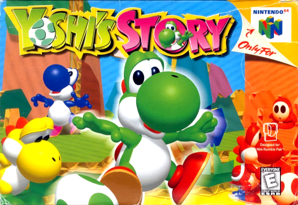 Front cover for Yoshi's Story on the Nintendo 64.
