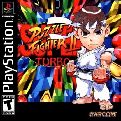 Front cover for Super Puzzle Fighter II: Turbo on the Sony PlayStation.