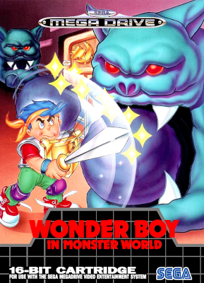 Front cover for Wonder Boy in Monster World on the Sega Genesis.