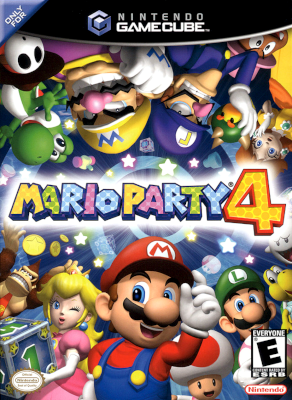 Front cover for Mario Party 4 on the Nintendo Gamecube.