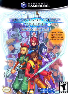 Front cover for Phantasy Star Online: Episodes I & II on the Nintendo Gamecube.