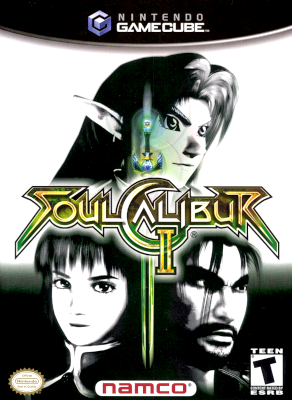Front cover for SoulCalibur II on the Nintendo Gamecube.