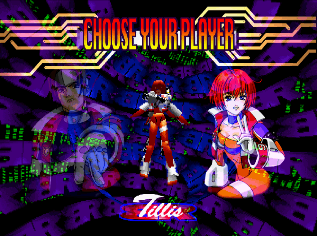 The character select screen in Burning Rangers.