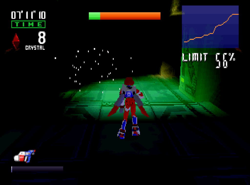 Tillis navigates a dark corridor lit only by the light on her firefighting suit.