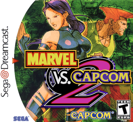 Front cover for Marvel Vs. Capcom 2 on the Sega Dreamcast.