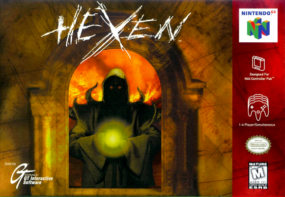 Front cover for Hexen on the Nintendo 64.