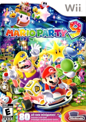 Front cover for Mario Party 9 on the Nintendo Wii.