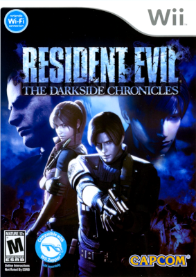 Front cover for Resident Evil: The Darkside Chronicles on the Nintendo Wii.