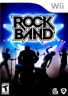 Front cover for Rock Band on the Nintendo Wii.