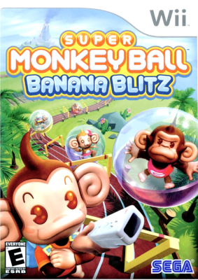 Front cover for Super Monkey Ball: Banana Blitz on the Nintendo Wii.