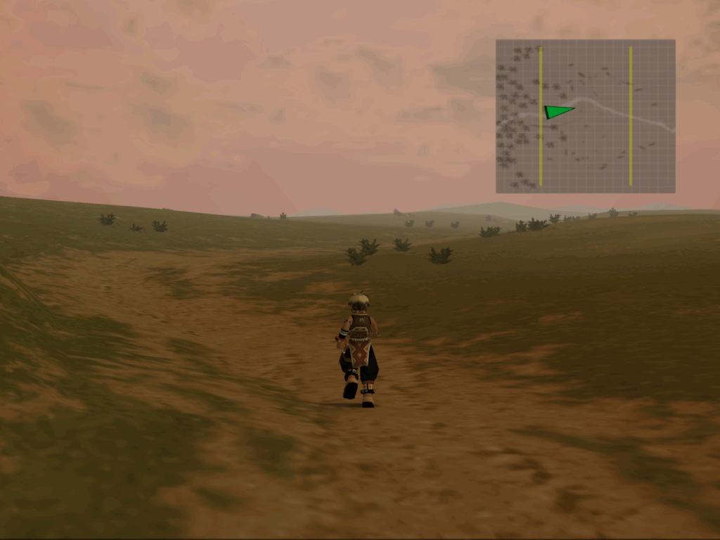 Hugo runs across the open plains at sunset.
