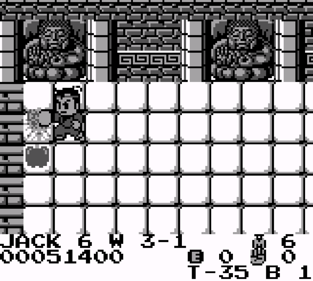 Jack collects fruit in one of the bonus areas.