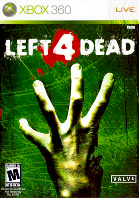 Front cover for Left 4 Dead on the Xbox 360.