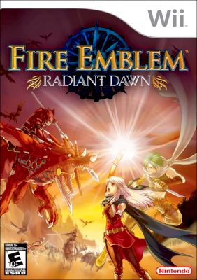 Front cover for Fire Emblem: Radiant Dawn on the Nintendo Wii.
