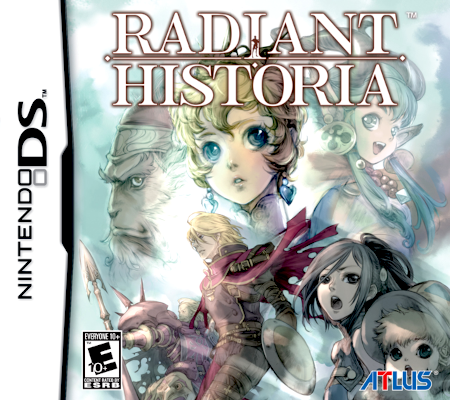 Front cover for Radiant Historia on the Nintendo DS.