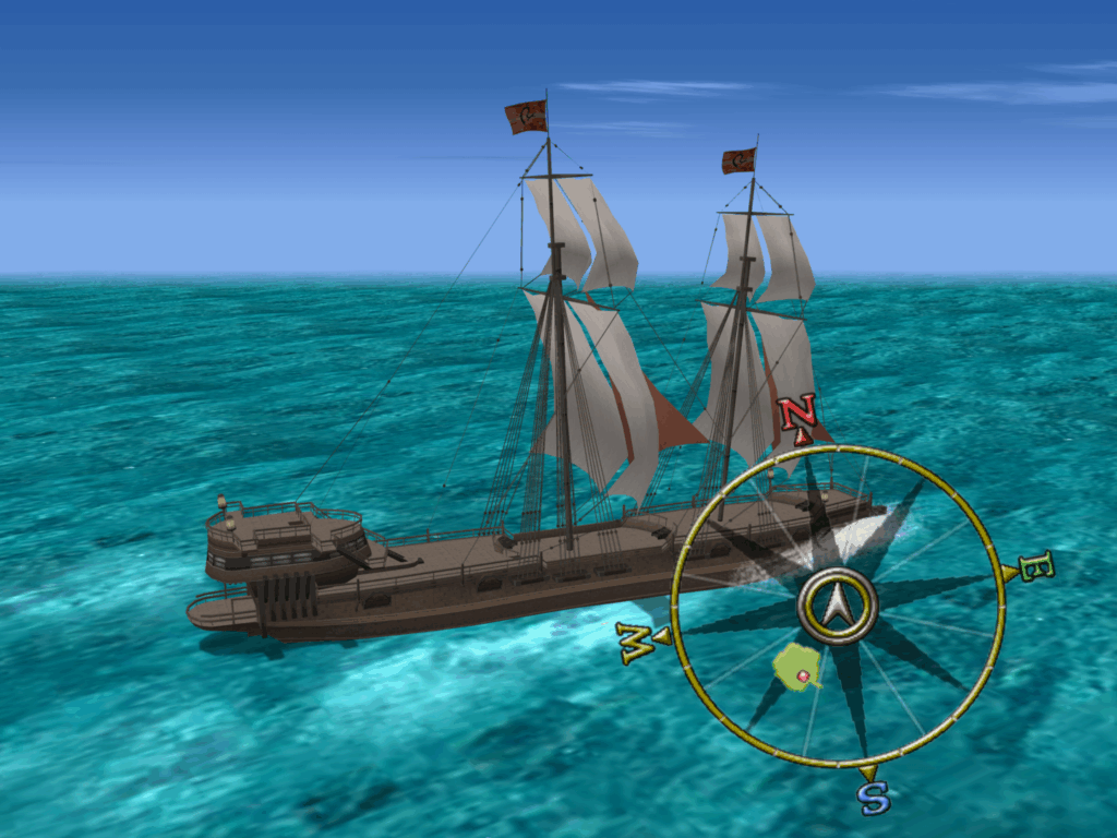 A side view of the ship while sailing to a destination.