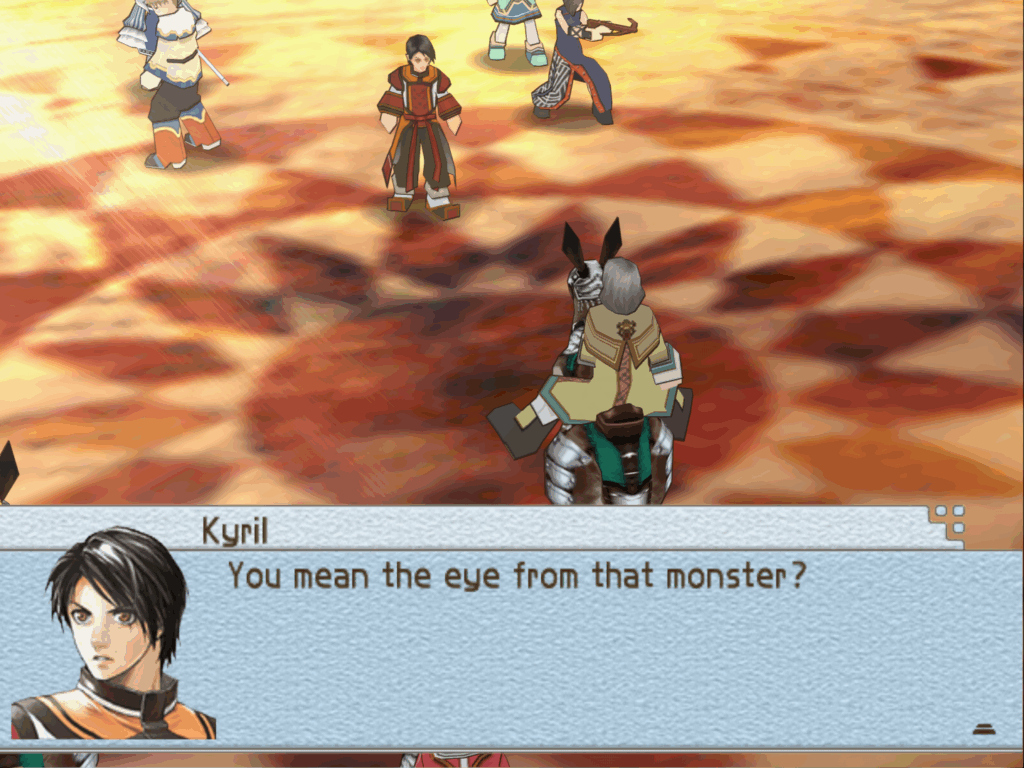 A story sequence with dialogue between characters.