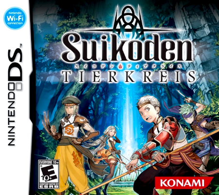 Front cover for Suikoden Tierkries on the Nintendo DS.