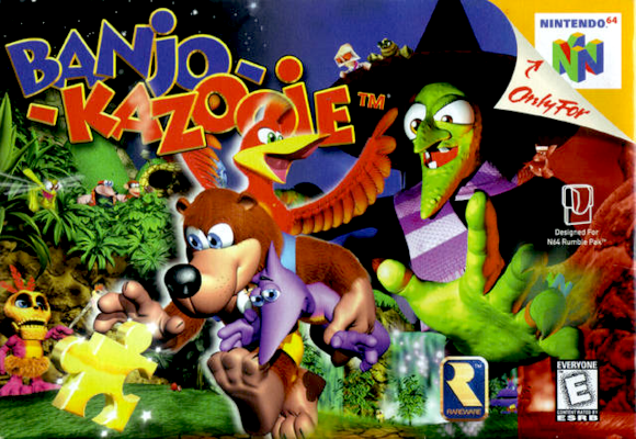 Front cover for Banjo Kazooie on the Nintendo 64.
