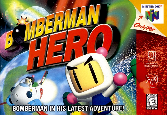 Front cover for Bomberman Hero on the Nintendo 64.