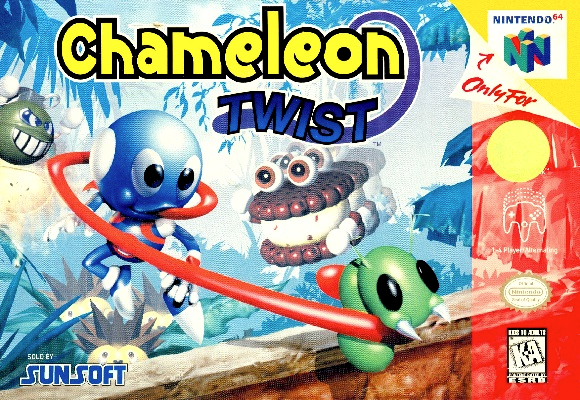 Front cover for Chameleon Twist on the Nintendo 64.