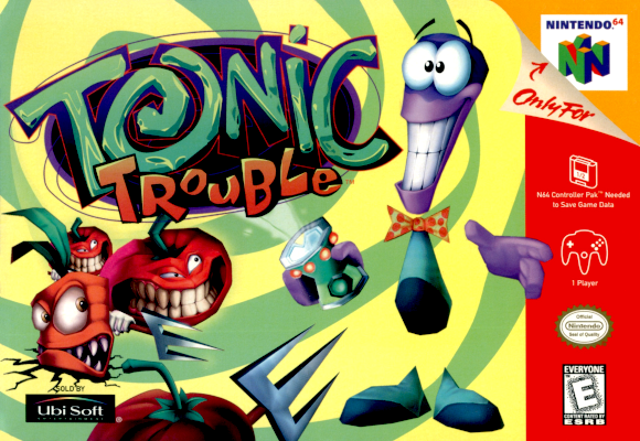 Front cover for Tonic Trouble on the Nintendo 64.