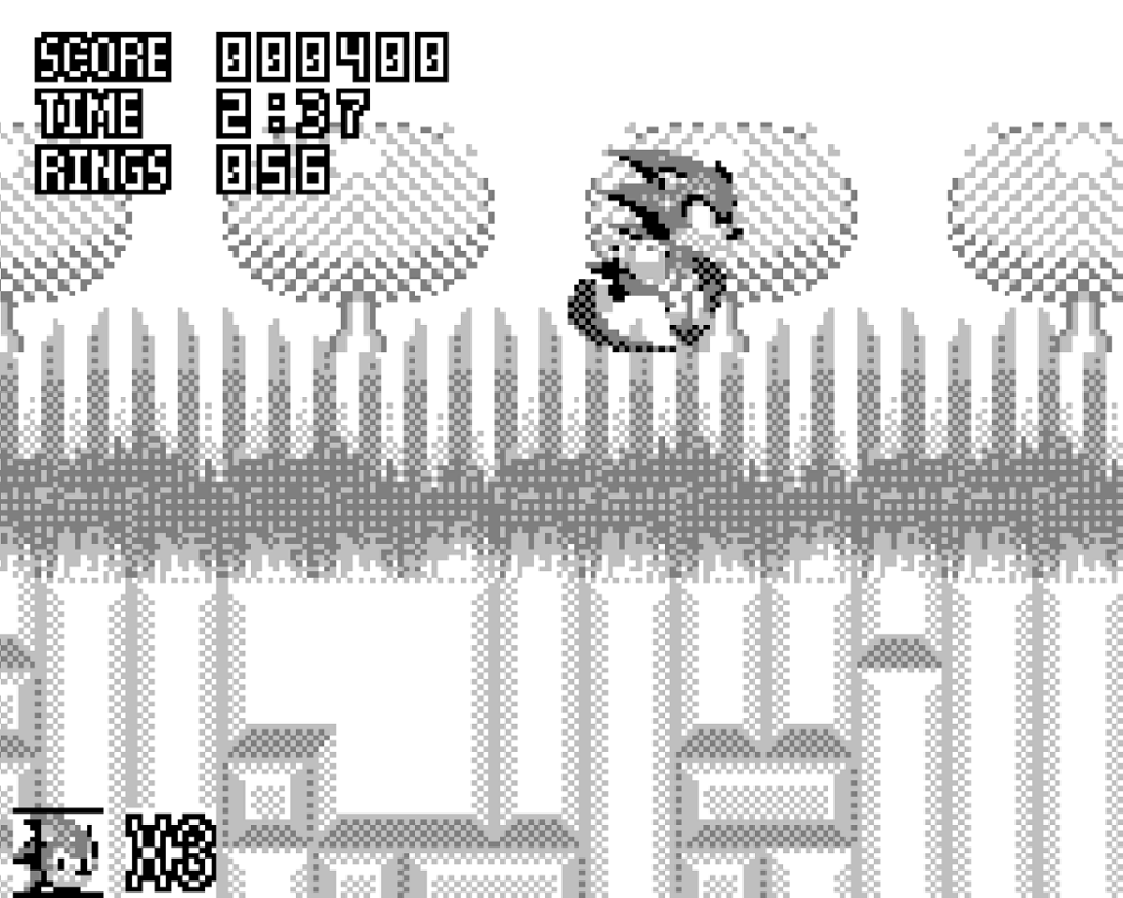 Sonic runs through an early stage in Sonic 2.