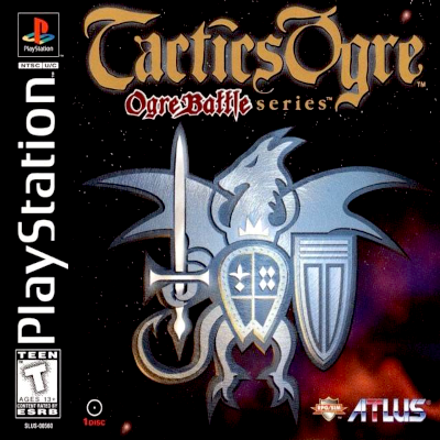 Front cover for Tactics Ogre on the Sony PlayStation.