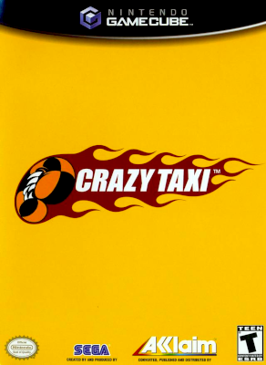 Front cover for Crazy Taxi on the Nintendo Gamecube.