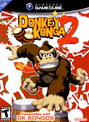 Front cover for Donkey Konga 2 on the Nintendo Gamecube.