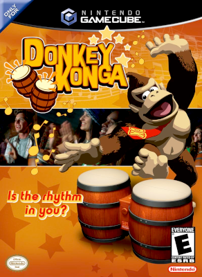 Front cover for Donkey Konga on the Nintendo Gamecube.