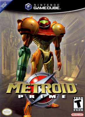 Front cover for Metroid Prime on the Nintendo Gamecube.