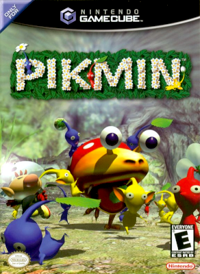 Front cover for Pikmin on the Nintendo Gamecube.