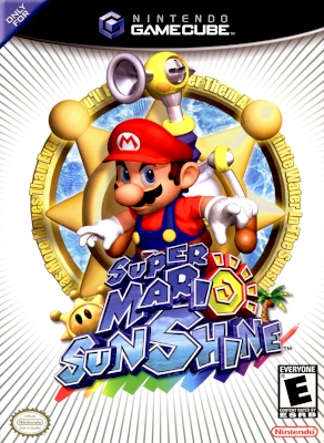 Front cover for Super Mario Sunshine on the Nintendo Gamecube.