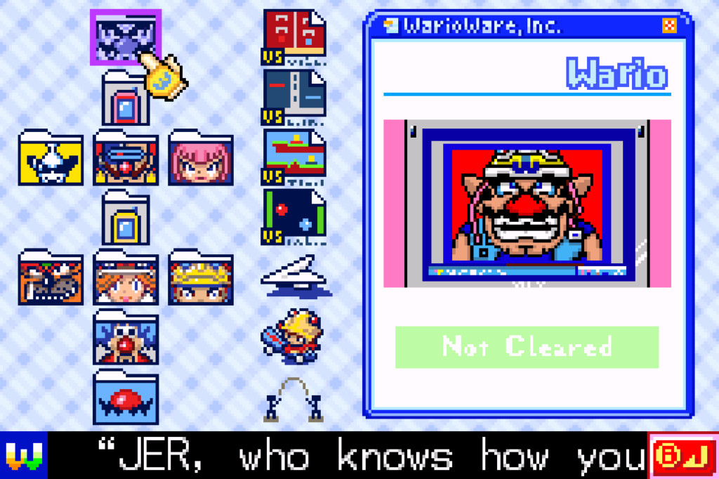 The stage select screen showing each of the characters.