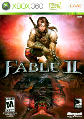 Front cover for Fable II on the Xbox 360.