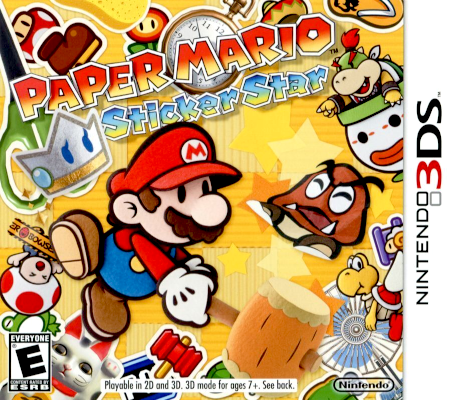 Front cover for Paper Mario: Sticker Star on the Nintendo 3DS.