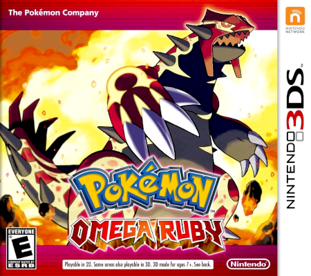 Front cover for Pokemon: Omega Ruby on the Nintendo 3DS.