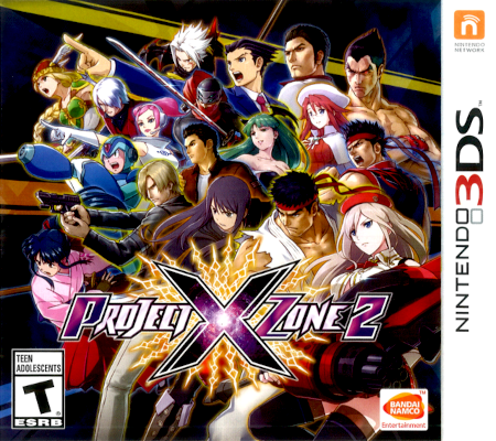Front cover for Project X Zone 2 on the Nintendo 3DS.