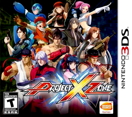 Front cover for Project X Zone on the Nintendo 3DS.