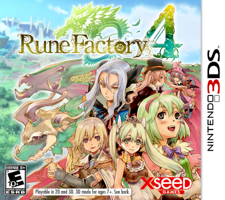 Front cover for Rune Factory 4 on the Nintendo 3DS.