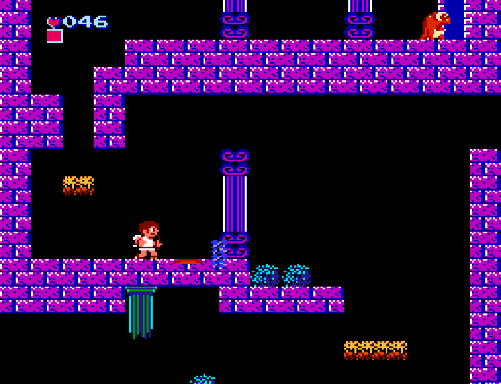 Pit moves through one of the vertically scrolling stages.