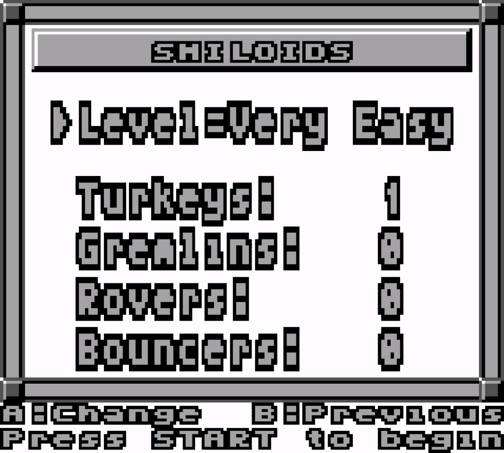 The settings screen in arena mode.