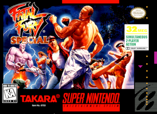 Front cover for Fatal Fury Special on the Super Nintendo.