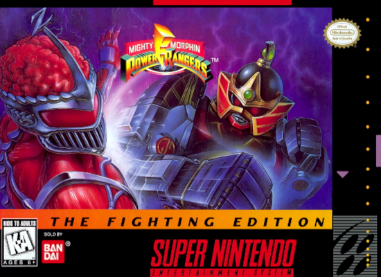 Front cover for Mighty Morphin Power Rangers: The Fighting Edition on the Super Nintendo.