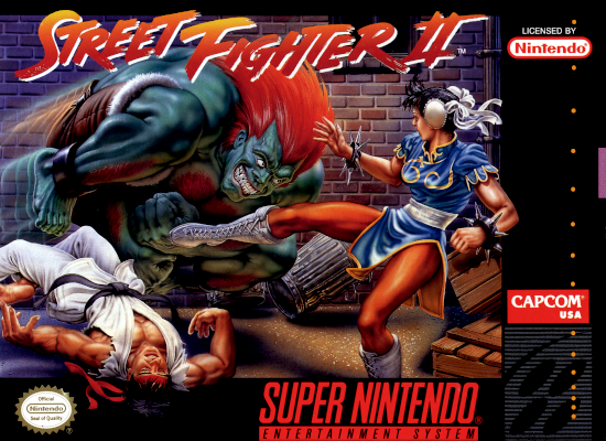 Front cover for Street Fighter II on the Super Nintendo.
